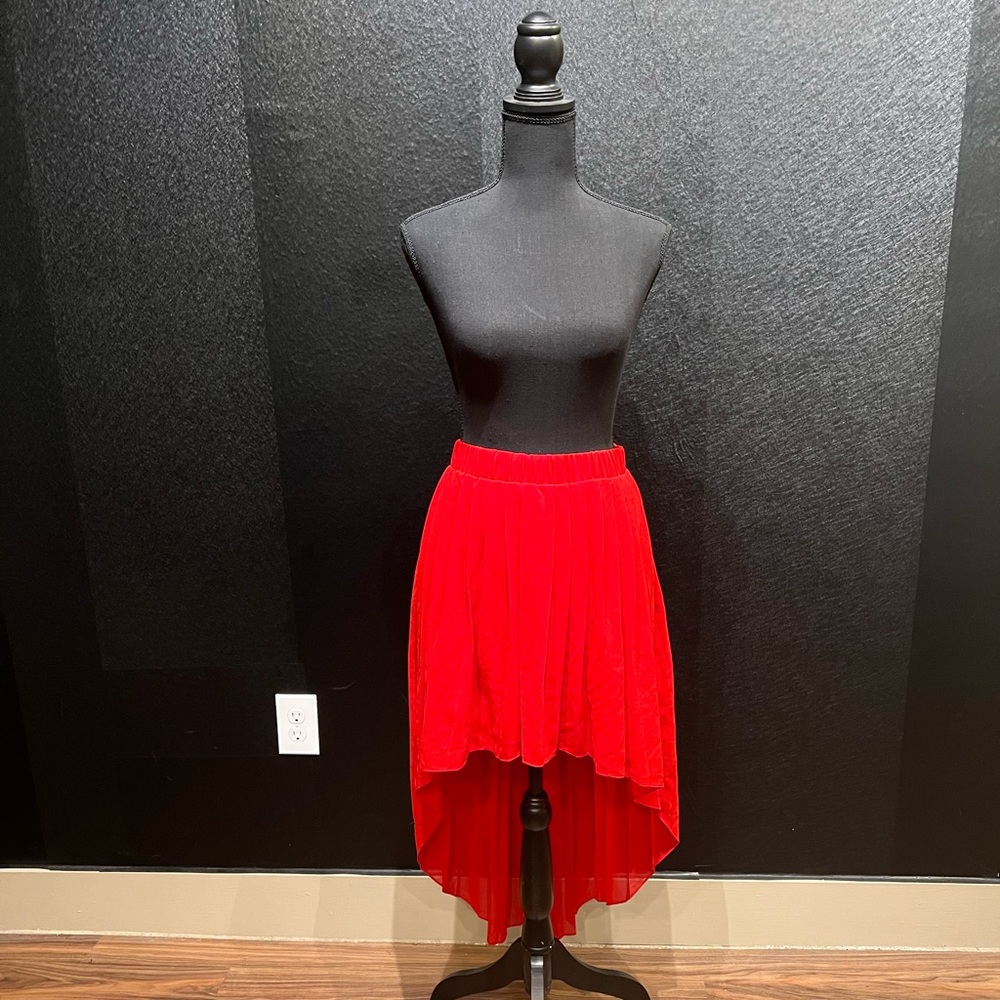 High Low Red Skirt